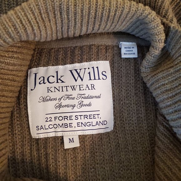 Jack Wills M Green Knit Pullover Sweater Collared‎ Toggle Closure - Picture 3 of 4